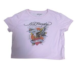 Ed Hardy Pink Graphic T-Shirt